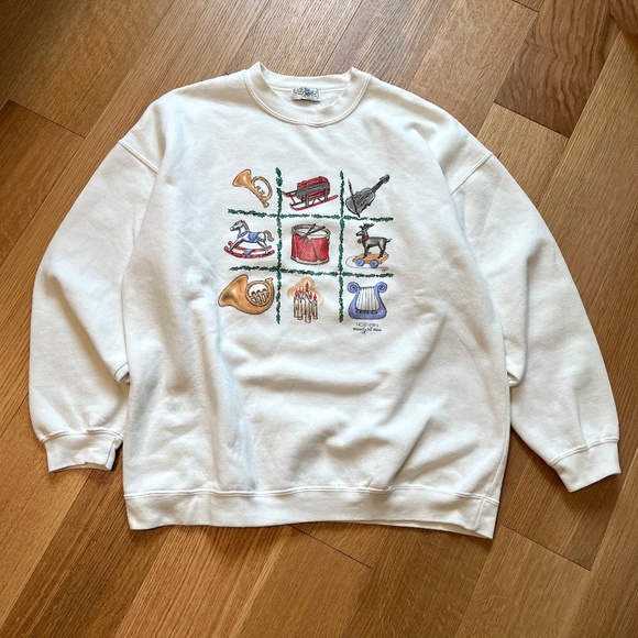 Northern Spirit White Christmas Graphic Sweatshirt vintage holiday - Picture 1 of 6
